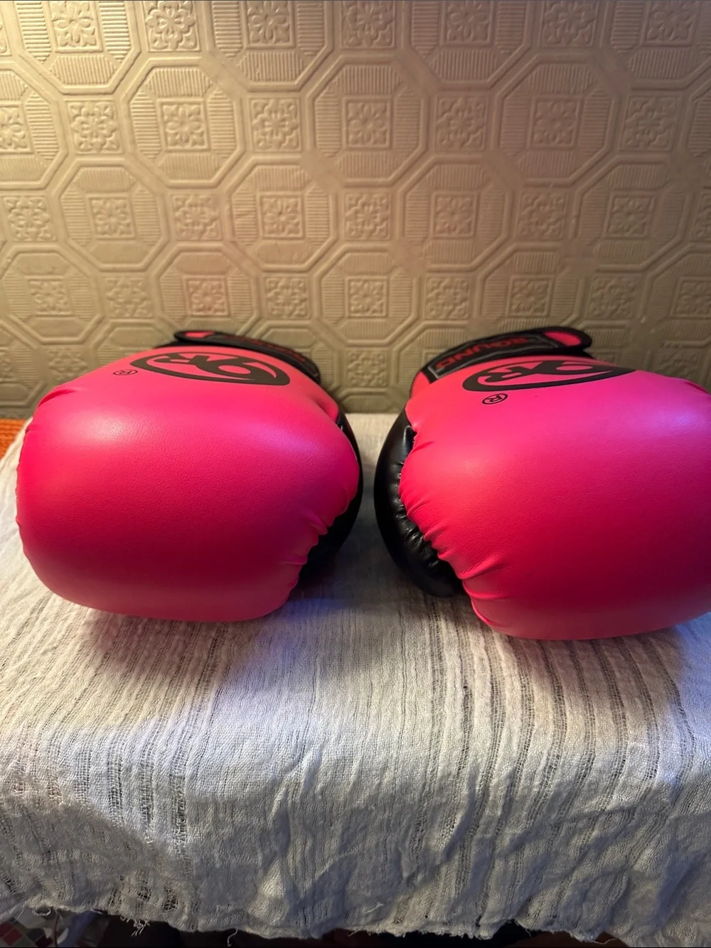 Hot Pink Boxing Gloves with Black Accents